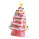 Resin Xmas Tree Exquisite Miniature Xmas Tree Figurines Holiday Decoration for Window Tabletop Yard 11.8 Inch Roseate