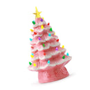 Resin Xmas Tree Exquisite Miniature Xmas Tree Figurines Holiday Decoration for Window Tabletop Yard 11.8 Inch Roseate