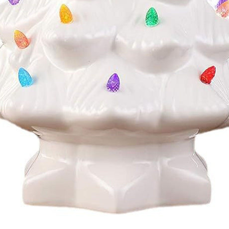 Resin Xmas Tree Exquisite Miniature Xmas Tree Figurines Holiday Decoration for Window Tabletop Yard 11.8 Inch White