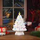 Resin Xmas Tree Exquisite Miniature Xmas Tree Figurines Holiday Decoration for Window Tabletop Yard 11.8 Inch White