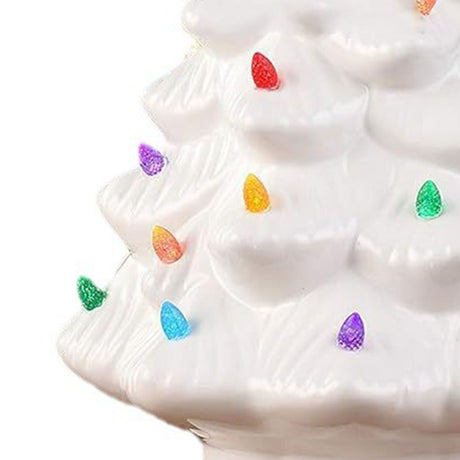 Resin Xmas Tree Exquisite Miniature Xmas Tree Figurines Holiday Decoration for Window Tabletop Yard 11.8 Inch White