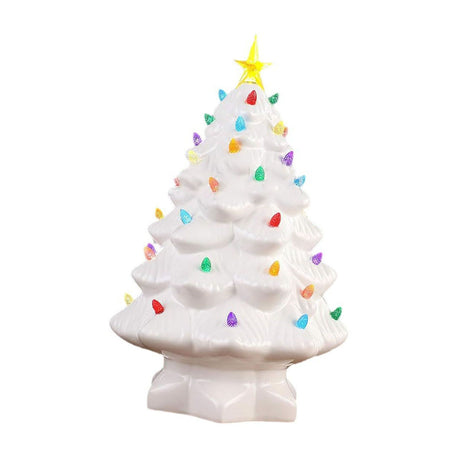 Resin Xmas Tree Exquisite Miniature Xmas Tree Figurines Holiday Decoration for Window Tabletop Yard 11.8 Inch White