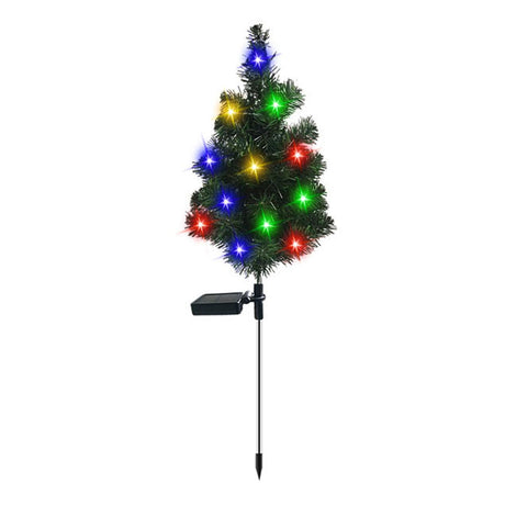 Solar Xmas Tree Stake Light Water Proof Outdoor LED Color Lighted Xmas Tree for Garden Courtyard Landscape