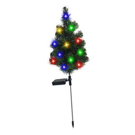 Solar Xmas Tree Stake Light Water Proof Outdoor LED Color Lighted Xmas Tree for Garden Courtyard Landscape