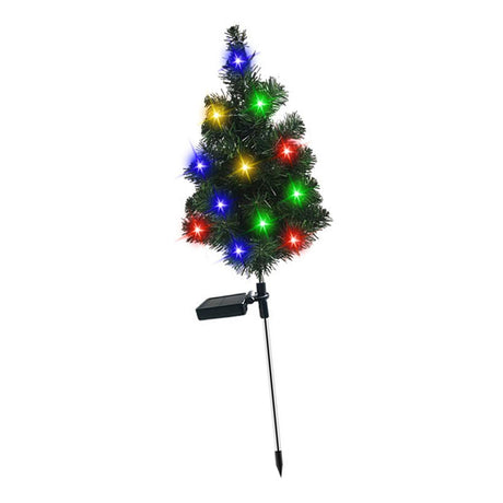 Solar Xmas Tree Stake Light Water Proof Outdoor LED Color Lighted Xmas Tree for Garden Courtyard Landscape