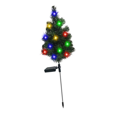 Solar Xmas Tree Stake Light Water Proof Outdoor LED Color Lighted Xmas Tree for Garden Courtyard Landscape