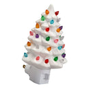 Xmas Tree Night Light Ceramic Decorative Plug in Tree Nightlight Xmas Decor for Bedside Tables Study Rooms Living Rooms White