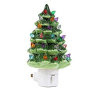 Xmas Tree Night Light Ceramic Decorative Plug in Tree Nightlight Xmas Decor for Bedside Tables Study Rooms Living Rooms Green