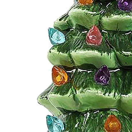 Xmas Tree Night Light Ceramic Decorative Plug in Tree Nightlight Xmas Decor for Bedside Tables Study Rooms Living Rooms Green