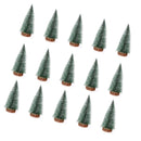 15 Pcs Miniature Xmas Tree White Snow Home Decoration Multi Purpose Desktop Mini Pine Tree for Indoor Party 3.9in