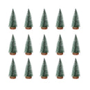 15 Pcs Miniature Xmas Tree White Snow Home Decoration Multi Purpose Desktop Mini Pine Tree for Indoor Party 5.9in