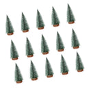 15 Pcs Miniature Xmas Tree White Snow Home Decoration Multi Purpose Desktop Mini Pine Tree for Indoor Party 7.9in