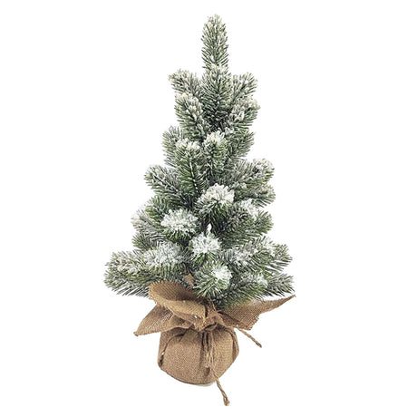 17.72in Desktop Flocking Xmas Tree Simulation Space Saving Reusable Xmas Tabletop Decoration for Festival Indoor