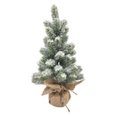 17.72in Desktop Flocking Xmas Tree Simulation Space Saving Reusable Xmas Tabletop Decoration for Festival Indoor