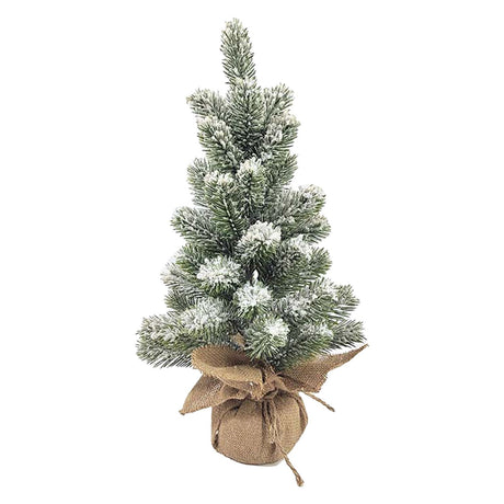 17.72in Desktop Flocking Xmas Tree Simulation Space Saving Reusable Xmas Tabletop Decoration for Festival Indoor