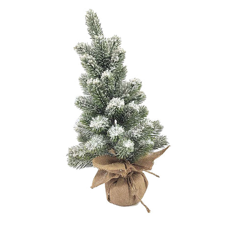 17.72in Desktop Flocking Xmas Tree Simulation Space Saving Reusable Xmas Tabletop Decoration for Festival Indoor