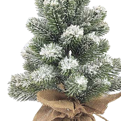17.72in Desktop Flocking Xmas Tree Simulation Space Saving Reusable Xmas Tabletop Decoration for Festival Indoor