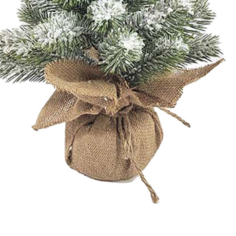 17.72in Desktop Flocking Xmas Tree Simulation Space Saving Reusable Xmas Tabletop Decoration for Festival Indoor