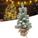 17.72in Desktop Flocking Xmas Tree Simulation Space Saving Reusable Xmas Tabletop Decoration for Festival Indoor