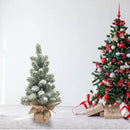 17.72in Desktop Flocking Xmas Tree Simulation Space Saving Reusable Xmas Tabletop Decoration for Festival Indoor