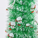 Xmas Tree with Snowmen Green PVC Easy Assembly Space Saving Retractable Foldable Artificial Xmas Tree for Decoration