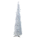 Xmas Tree PVC Star Glitter Festive Foldable Xmas Tree Figurine Decoration for Home Hotel Silver