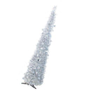 Xmas Tree PVC Star Glitter Festive Foldable Xmas Tree Figurine Decoration for Home Hotel Silver