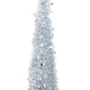 Xmas Tree PVC Star Glitter Festive Foldable Xmas Tree Figurine Decoration for Home Hotel Silver