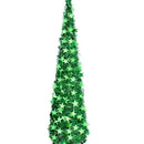 Xmas Tree PVC Star Glitter Festive Foldable Xmas Tree Figurine Decoration for Home Hotel Green