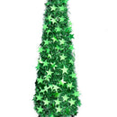 Xmas Tree PVC Star Glitter Festive Foldable Xmas Tree Figurine Decoration for Home Hotel Green