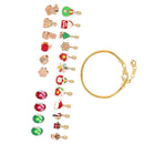 Xmas Advent Calendar Bracelets for Girls Xmas Countdown Calendar DIY Jewelry Making Kit Blind Box Charm Beads Pendants Bracelets for Kids Women Red Xmas Tree