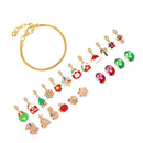 Xmas Advent Calendar Bracelets for Girls Xmas Countdown Calendar DIY Jewelry Making Kit Blind Box Charm Beads Pendants Bracelets for Kids Women Red Xmas Tree