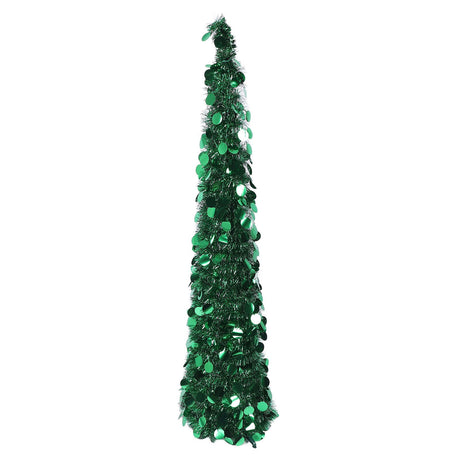 4.9ft PET Pop Up Xmas Tree Artificial Xmas Tree Folding Holiday Party Decoration for Indoor Home Office Decor Green