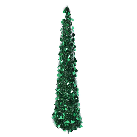 4.9ft PET Pop Up Xmas Tree Artificial Xmas Tree Folding Holiday Party Decoration for Indoor Home Office Decor Green