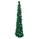 4.9ft PET Pop Up Xmas Tree Artificial Xmas Tree Folding Holiday Party Decoration for Indoor Home Office Decor Green
