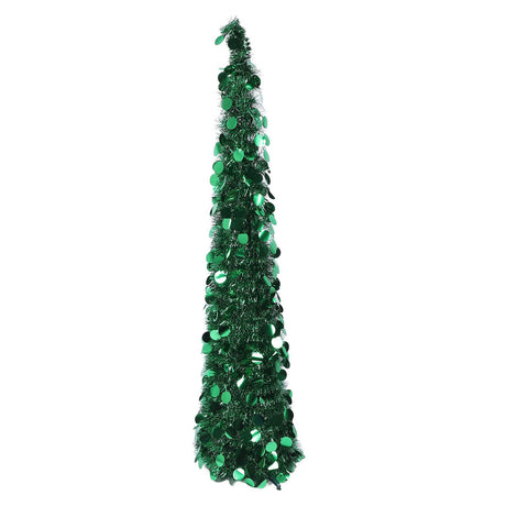 4.9ft PET Pop Up Xmas Tree Artificial Xmas Tree Folding Holiday Party Decoration for Indoor Home Office Decor Green