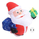 Inflatable Father Xmas with Blower LED Light 210T Polyester Fiber 3.9ft IP44 Water Resistant Father Xmas Broke Out From Window for Decoration US Plug 100-120V