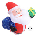 Inflatable Father Xmas with Blower LED Light 210T Polyester Fiber 3.9ft IP44 Water Resistant Father Xmas Broke Out From Window for Decoration EU Plug 220-240V