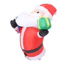 Inflatable Father Xmas with Blower LED Light 210T Polyester Fiber 3.9ft IP44 Water Resistant Father Xmas Broke Out From Window for Decoration EU Plug 220-240V