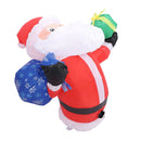 Inflatable Father Xmas with Blower LED Light 210T Polyester Fiber 3.9ft IP44 Water Resistant Father Xmas Broke Out From Window for Decoration EU Plug 220-240V