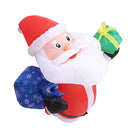 Inflatable Father Xmas with Blower LED Light 210T Polyester Fiber 3.9ft IP44 Water Resistant Father Xmas Broke Out From Window for Decoration EU Plug 220-240V