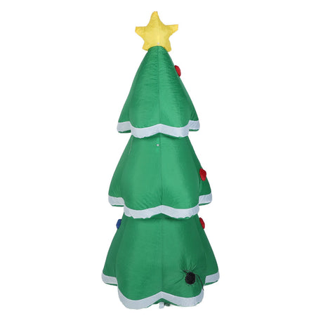 4.9FT Inflatable Xmas Tree LED Lighted 210T Polyester IP44 Water Resistant Blow Up Xmas Tree Yard Decor with Music for Outdoor Lawn Garden Party EU Plug 220 to 240V