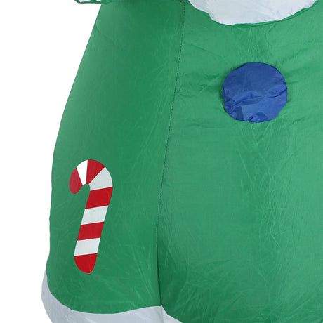 4.9FT Inflatable Xmas Tree LED Lighted 210T Polyester IP44 Water Resistant Blow Up Xmas Tree Yard Decor with Music for Outdoor Lawn Garden Party EU Plug 220 to 240V