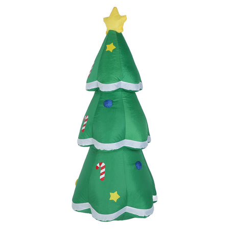 4.9FT Inflatable Xmas Tree LED Lighted 210T Polyester IP44 Water Resistant Blow Up Xmas Tree Yard Decor with Music for Outdoor Lawn Garden Party EU Plug 220 to 240V
