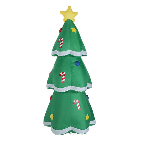 4.9FT Inflatable Xmas Tree LED Lighted 210T Polyester IP44 Water Resistant Blow Up Xmas Tree Yard Decor with Music for Outdoor Lawn Garden Party EU Plug 220 to 240V