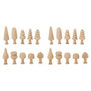 2 Set Unfinished Wooden Trees to Paint Mini Blank Peg Xmas Tree Home Holiday Toy Pendant Wood Decoration