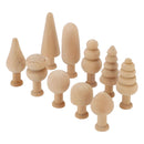 2 Set Unfinished Wooden Trees to Paint Mini Blank Peg Xmas Tree Home Holiday Toy Pendant Wood Decoration