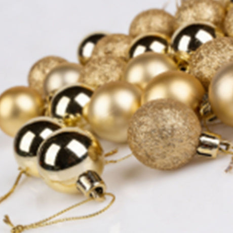 24pcs 1.18in Xmas Balls Ornaments for Xmas Tree Shatterproof Xmas Hanging Balls for Holiday Wedding Party Decoration Glitter Matte Glossy Gold
