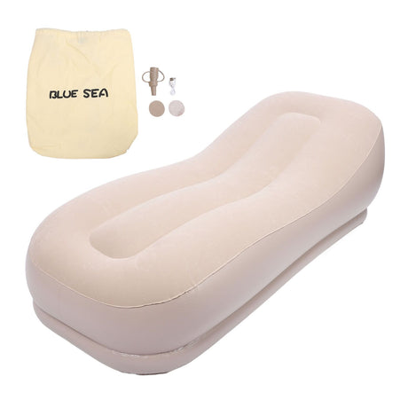 Self Inflating Sofa Fast Inflation Ergonomic Skin Friendly Inflatable Couch Portable Blow Up Sofa Chair for Camping Tent Home Use 68.9x29.5x19.7in