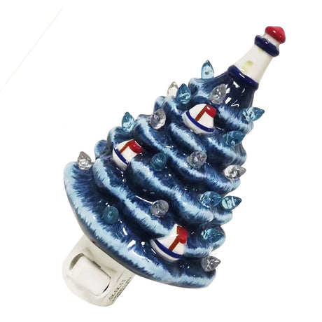 LED Xmas Tree Night Light Warm White Retro Ocean Themed Lighthouse Plug In Xmas Night Light for Holiday Decoration